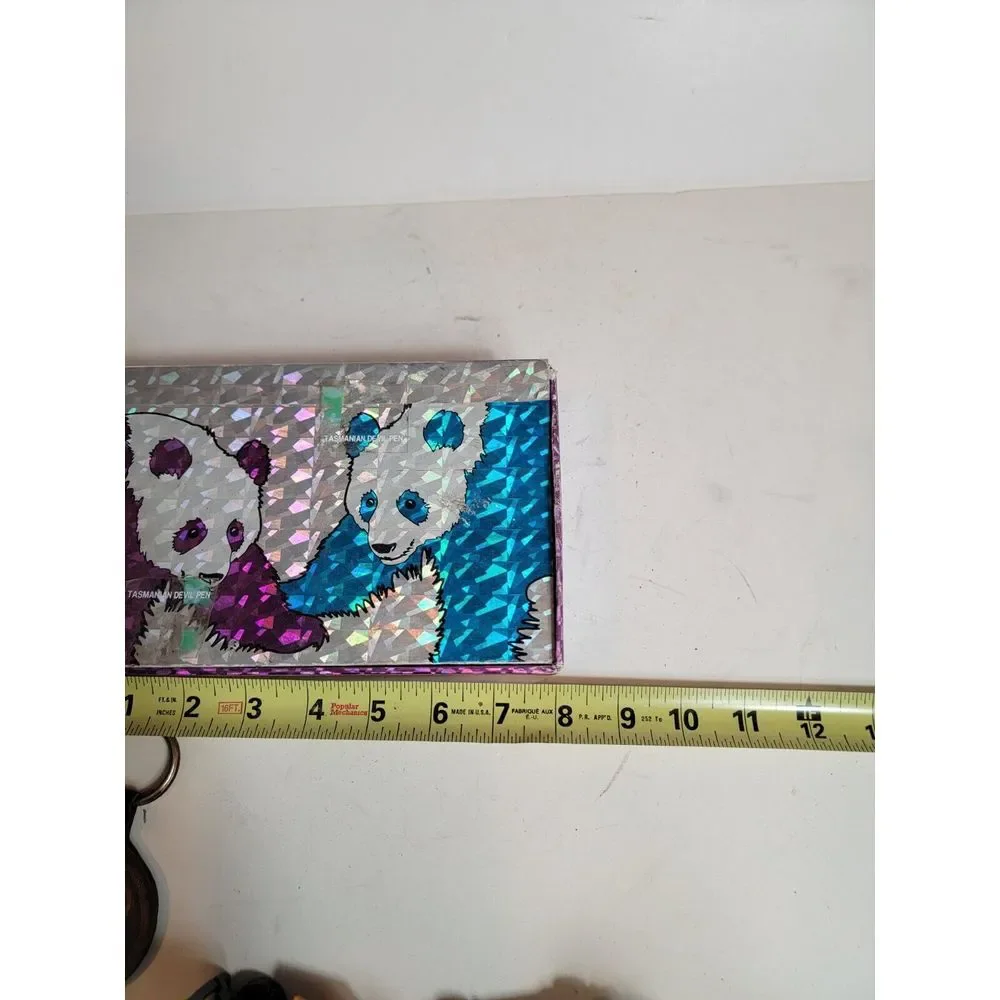 Vintage School Supply Pencil Box 1990s 90s Cool Critters Pandas Made In USA